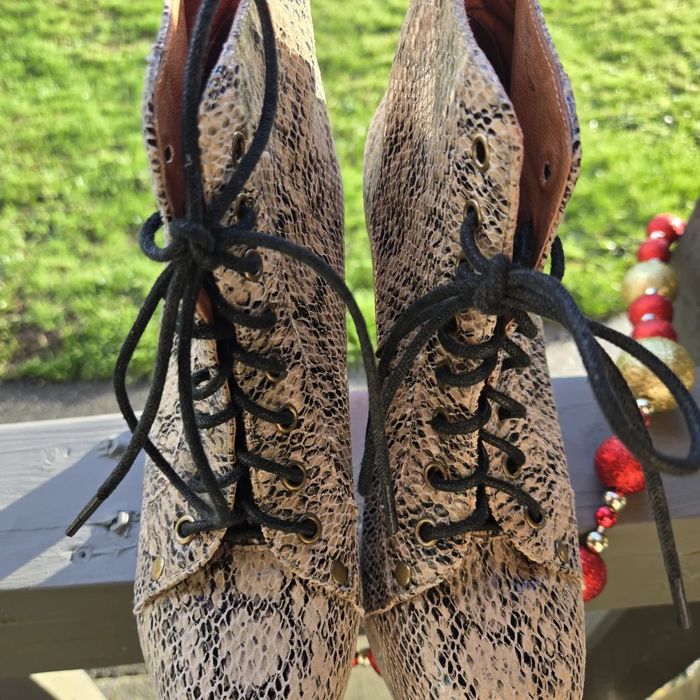 Jeffrey Campbell Black and Brown Lace-Up Boots - Picture 4 of 8